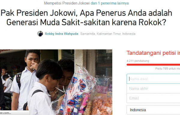 Teruskan Perjuangan Almarhum Robby Indra Wahyuda agar Indonesia Segera Aksesi FCTC*